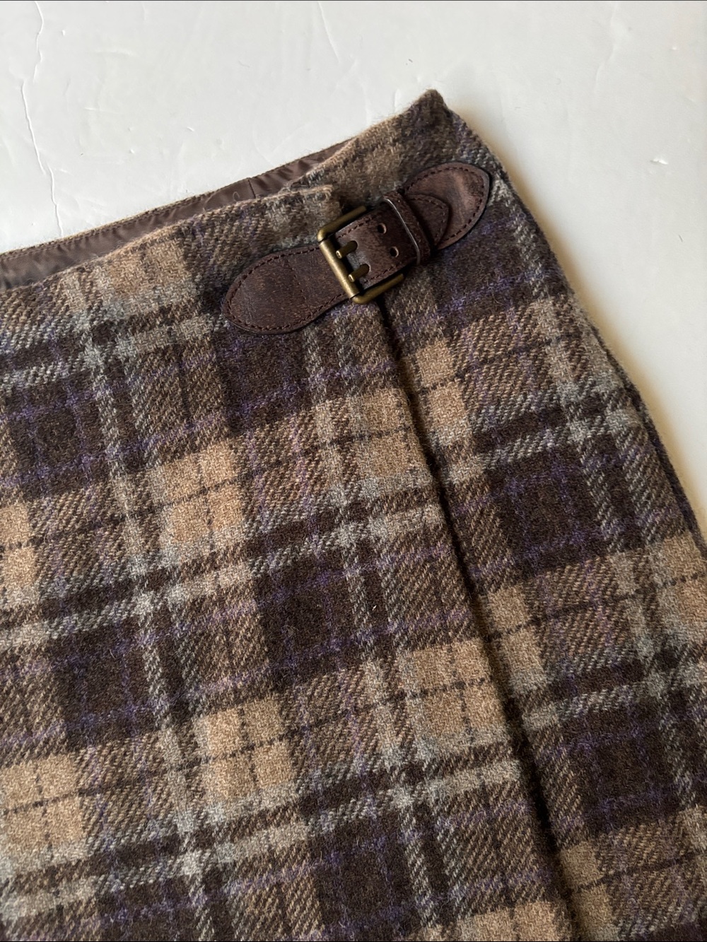 Polo Ralph Lauren Wool Plaid Academic School Girl Kilt Mini Skirt 6 Pleated Cute - Picture 6 of 15